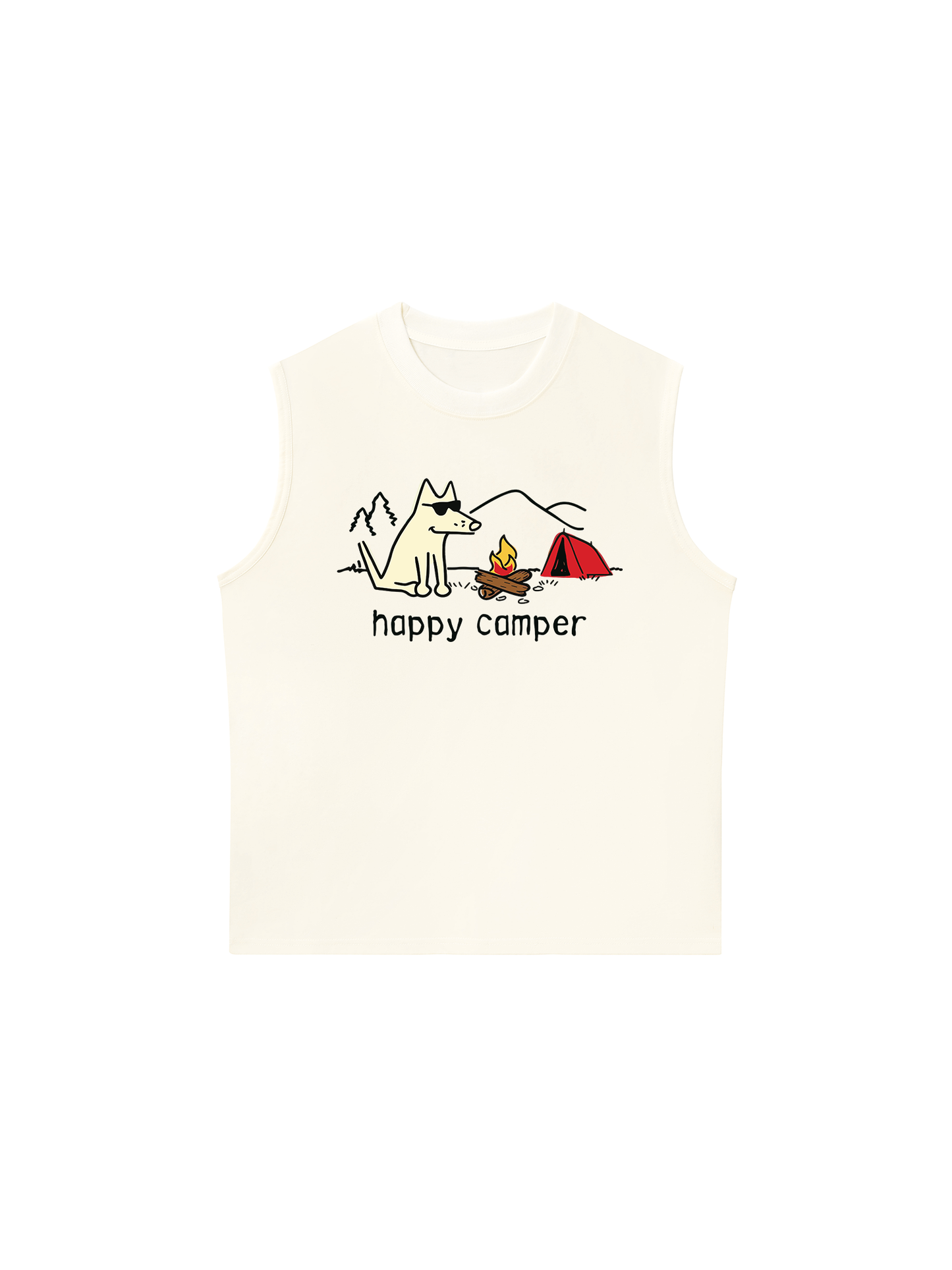 Áo Ba Lỗ Relaxed Fit  Go Outside Happy Camper Dog