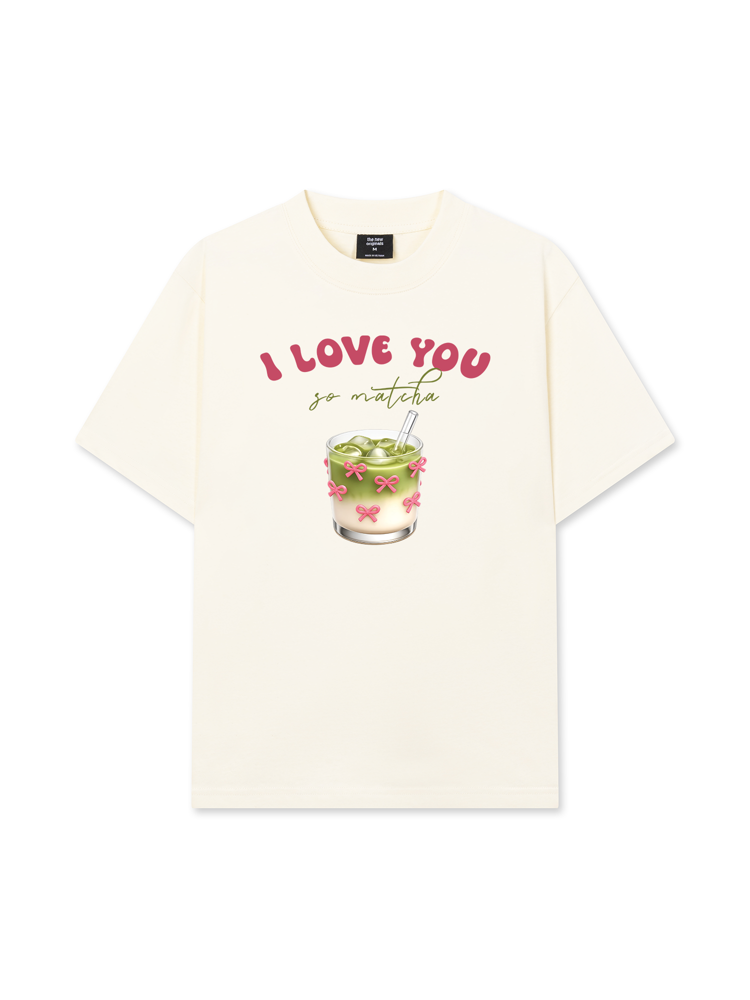 Áo Thun Relaxed Fit Drink I Love You So Matcha