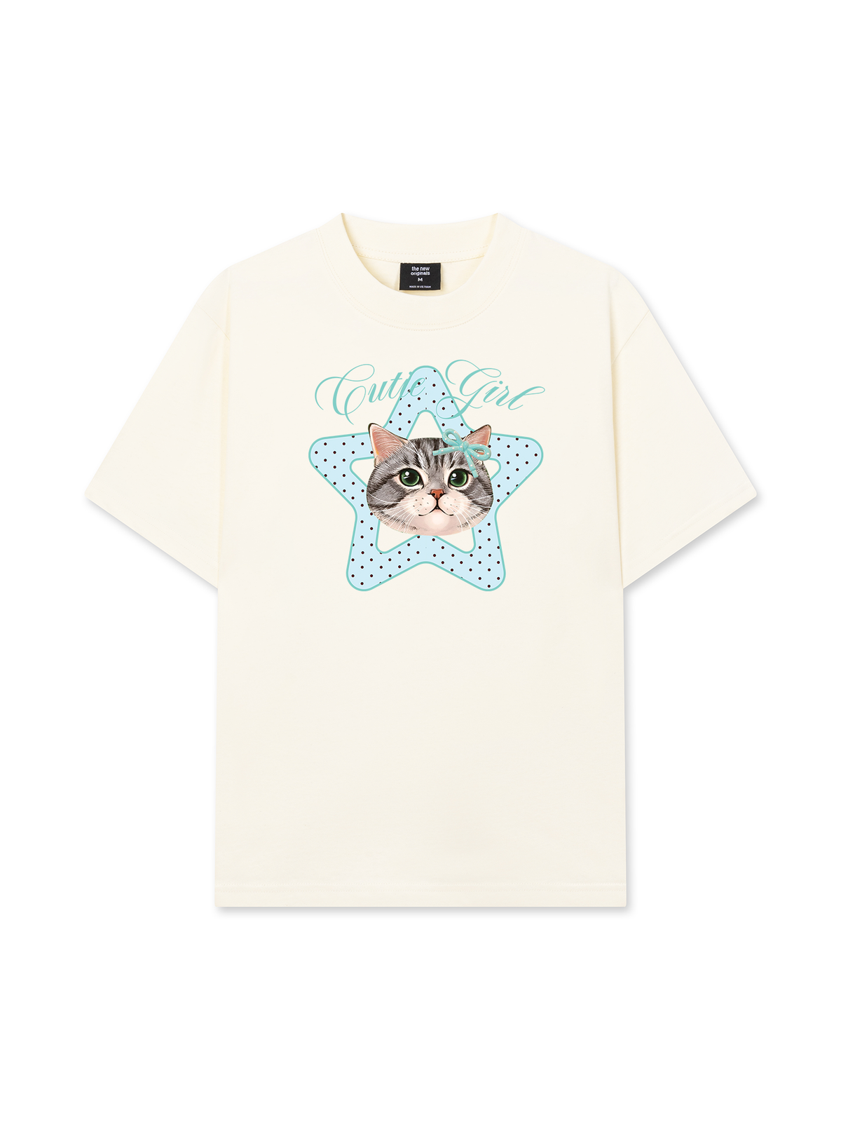 Áo Thun Relaxed Fit Cutie Girl Blue Tiffany