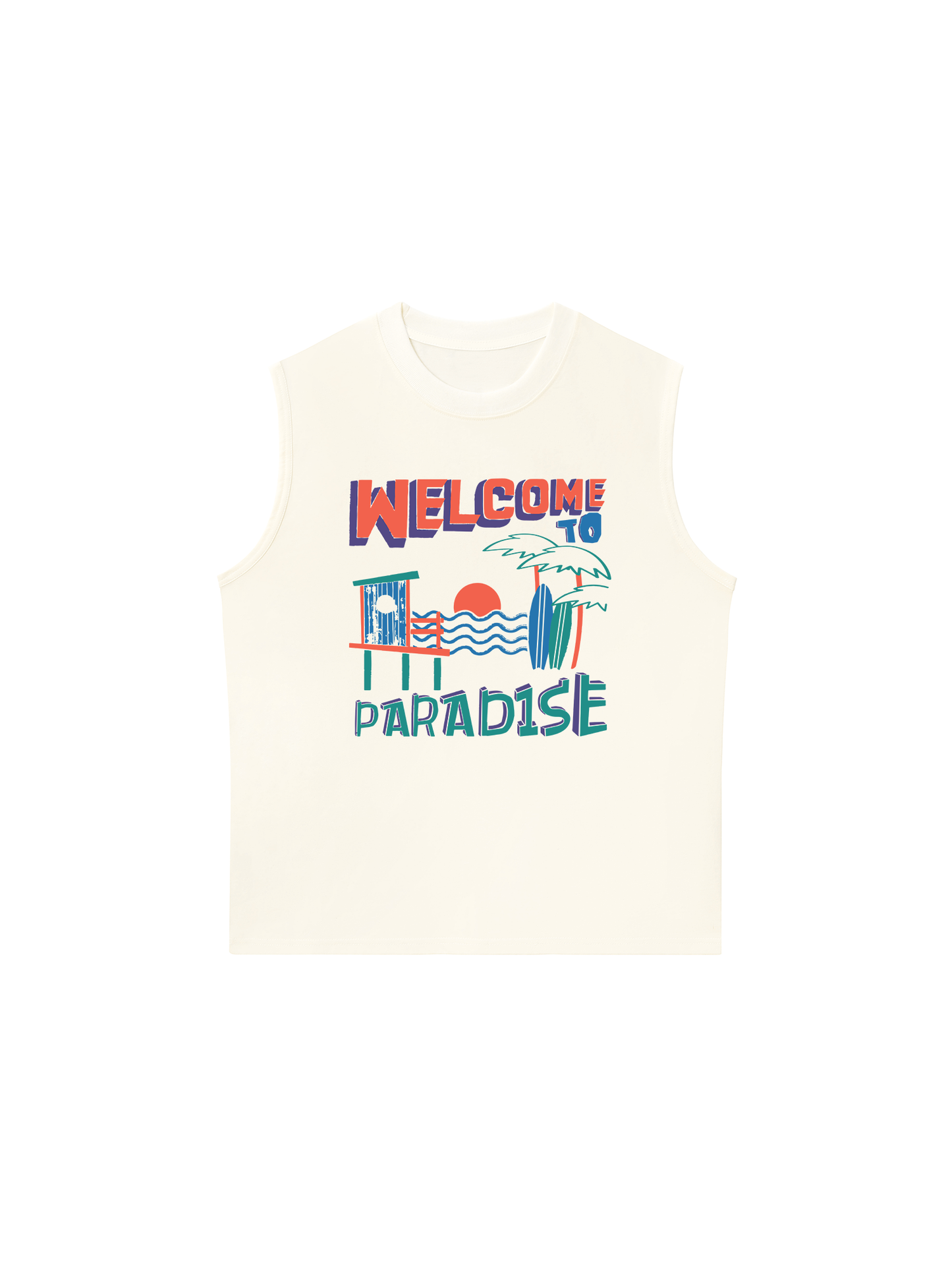 Áo Ba Lỗ Relaxed Fit Welcome To Paradise