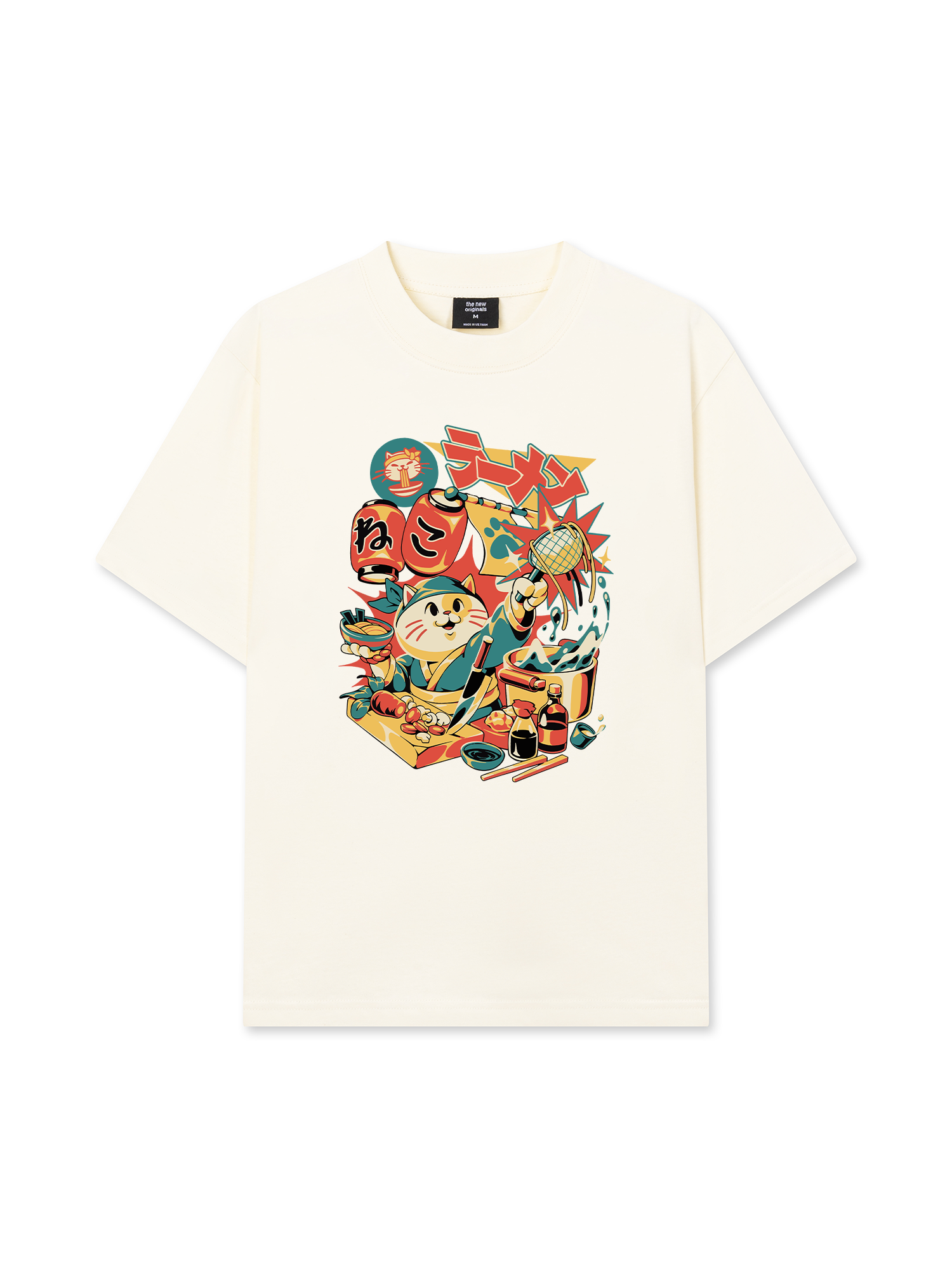 Áo Thun Relaxed Fit Ramen Neko