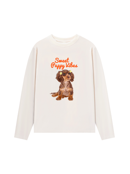 Áo Thun Dài Tay Sweet Puppy Vibe