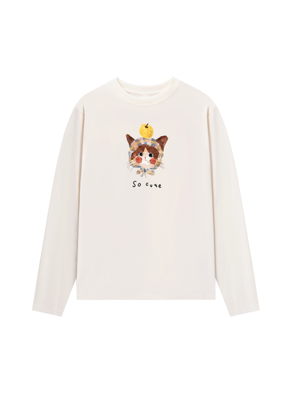 Áo Thun Dài Tay So Cute Cat đen