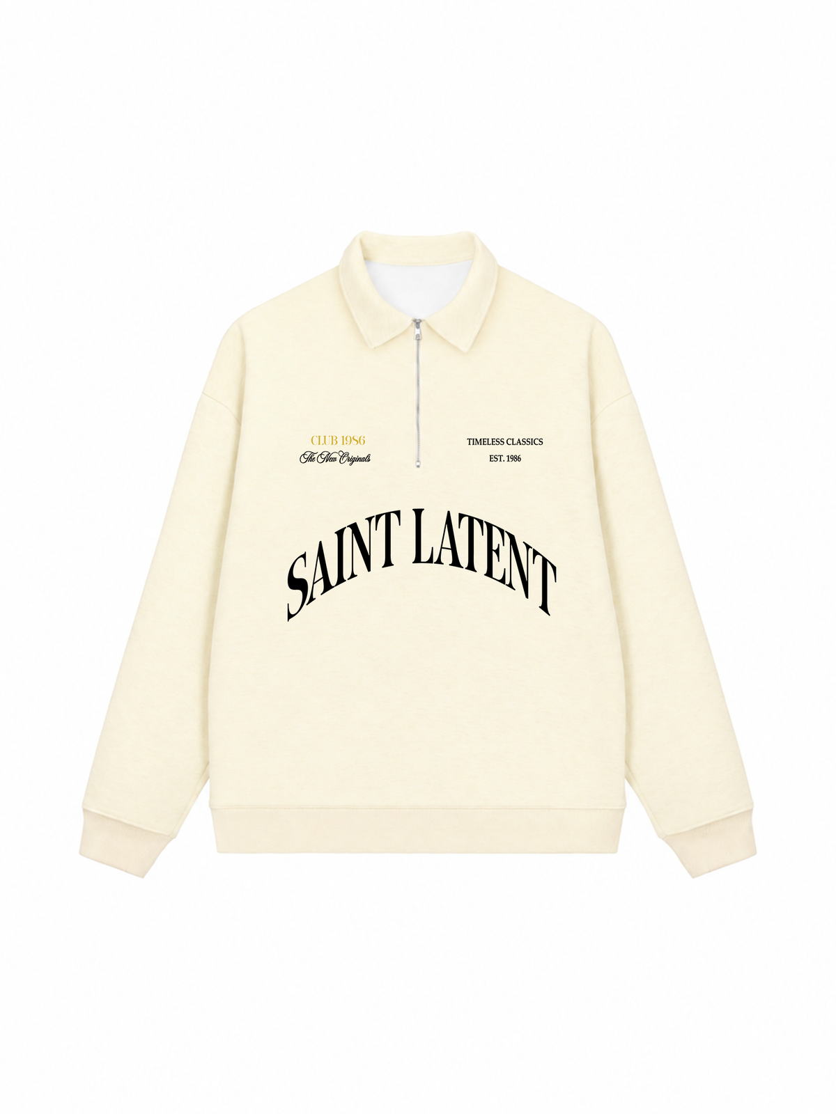 Áo Sweater Polo Nỉ Hai Da  Saint Latent Old Money
