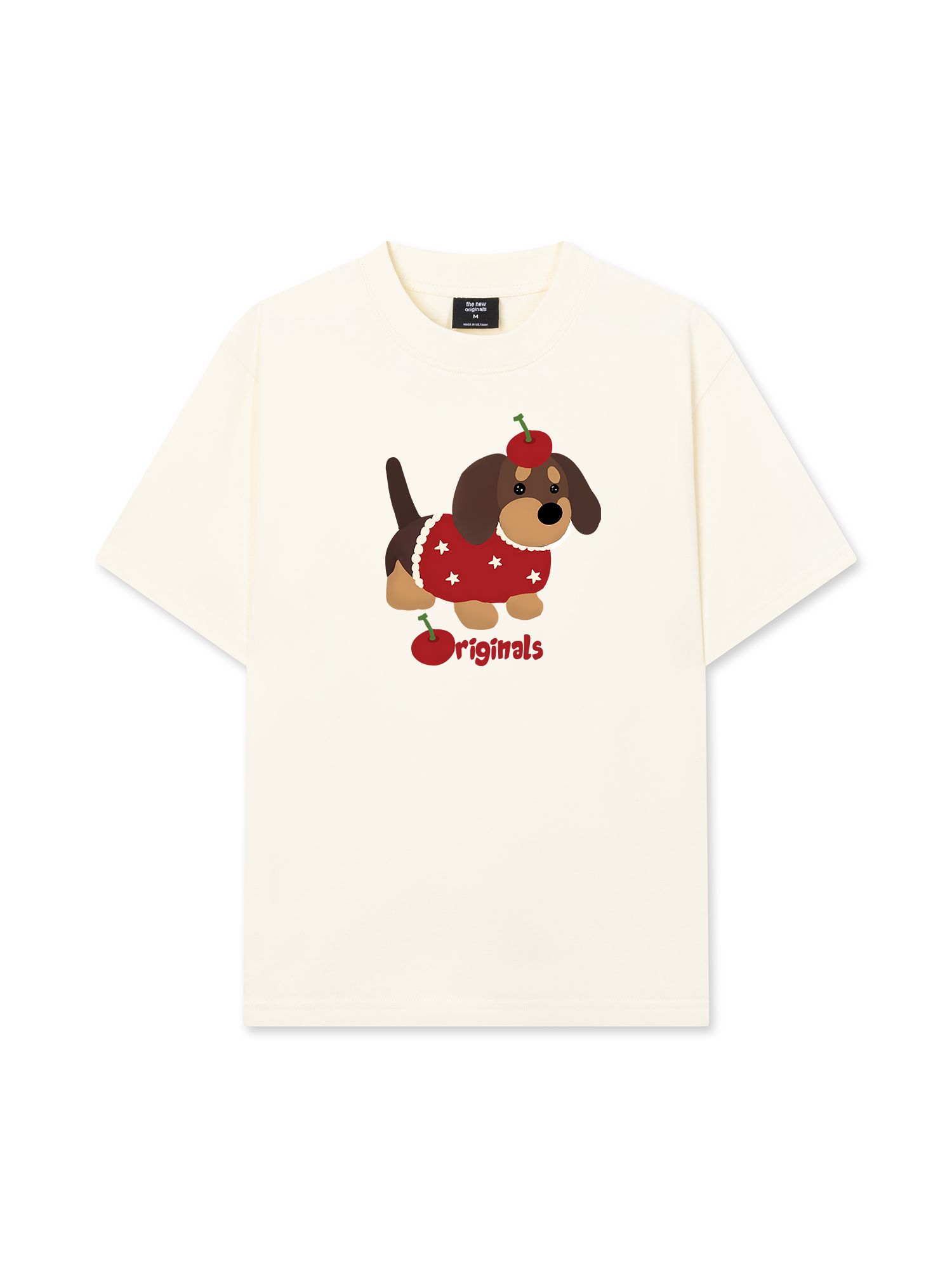 Áo Thun Relaxed Fit Animal Cute Puppy With Cherry