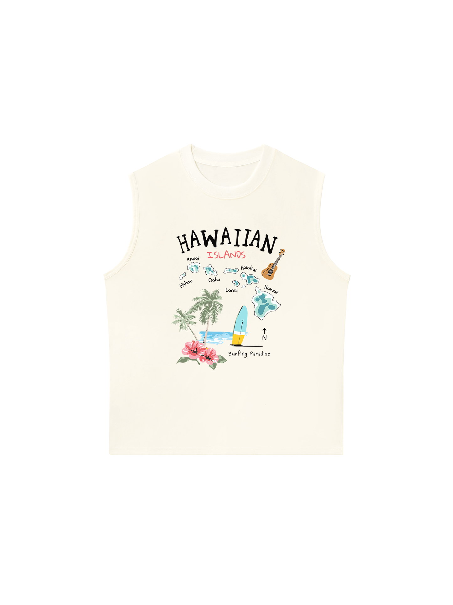 Áo Ba Lỗ Relaxed Fit Summer Vibes Hawaiian