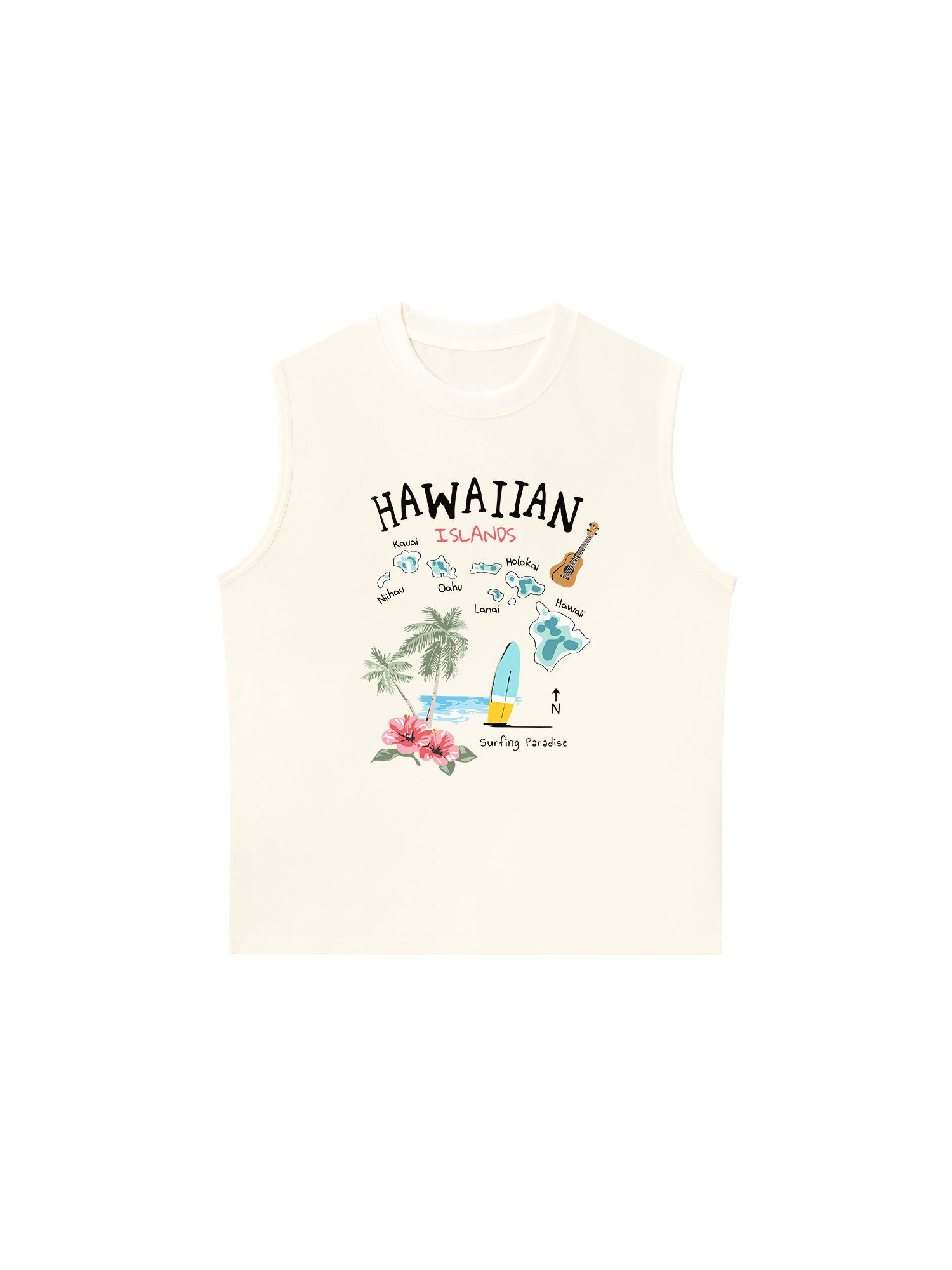 Áo Ba Lỗ Relaxed Fit Summer Vibes Hawaiian