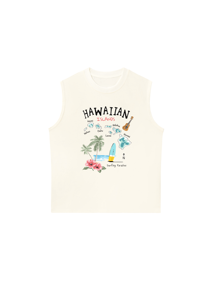 Áo Ba Lỗ Relaxed Fit Summer Vibes Hawaiian