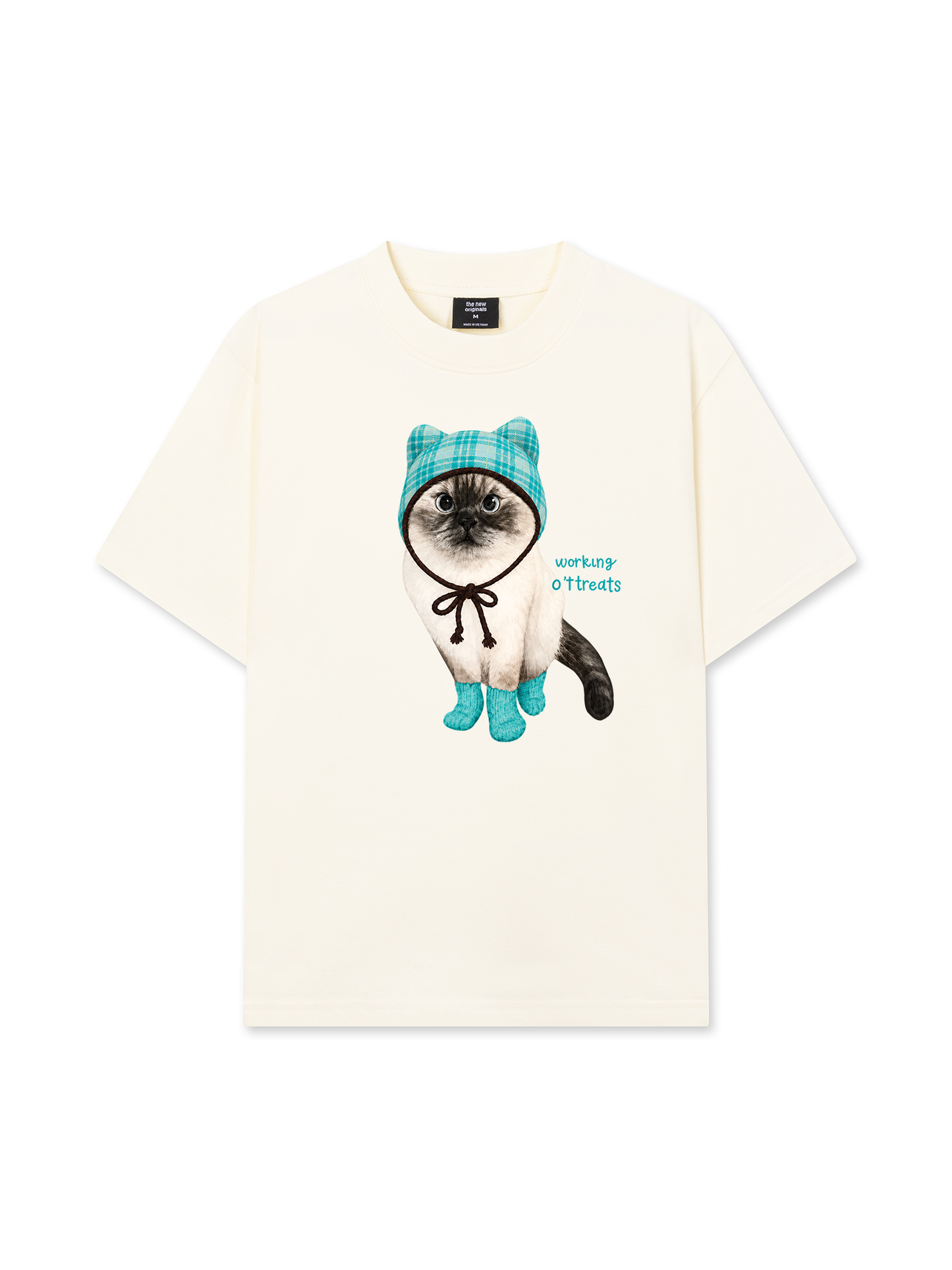 Áo Thun Relaxed Fit Working O'ttreats Blue Tiffany Meow