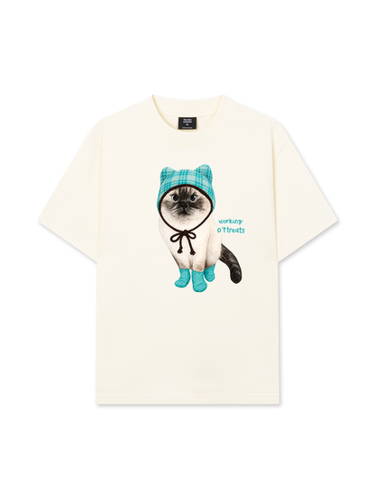 Áo Thun Relaxed Fit Working O'ttreats Blue Tiffany Meow