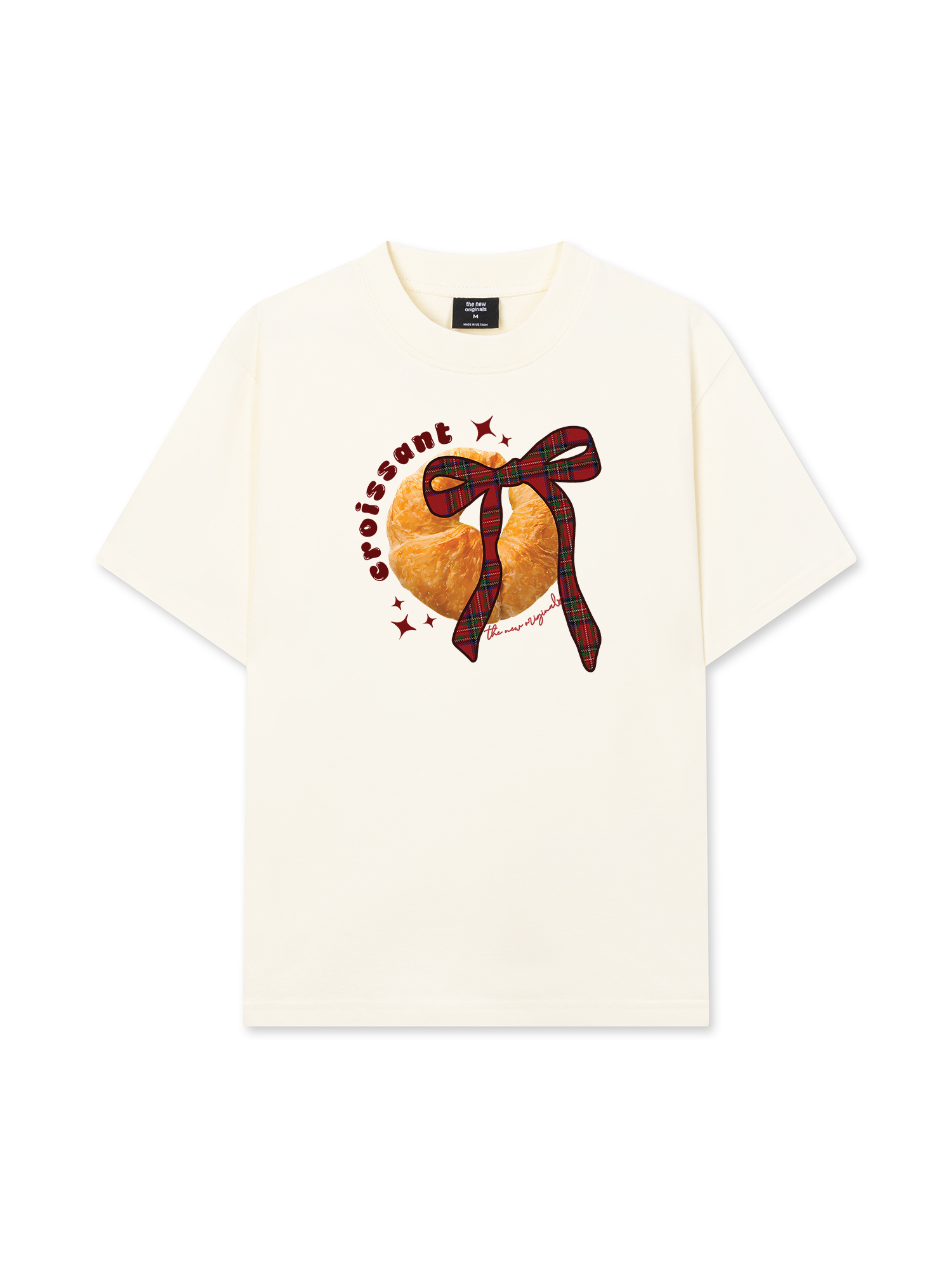 Áo Thun Relaxed Fit Sweet Pastry Red Plaid Bow