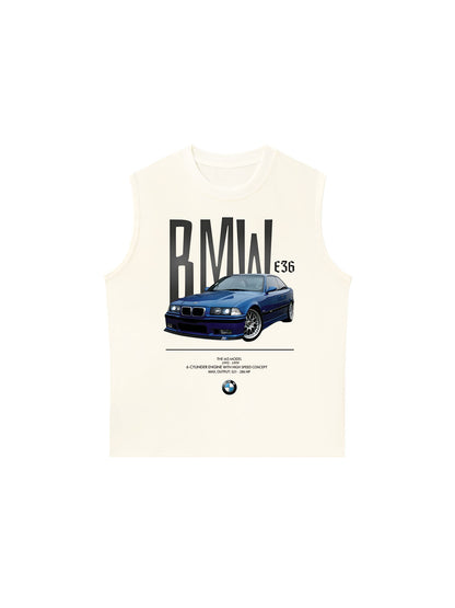 Áo Ba Lỗ Relaxed Fit CAR BMW Blue