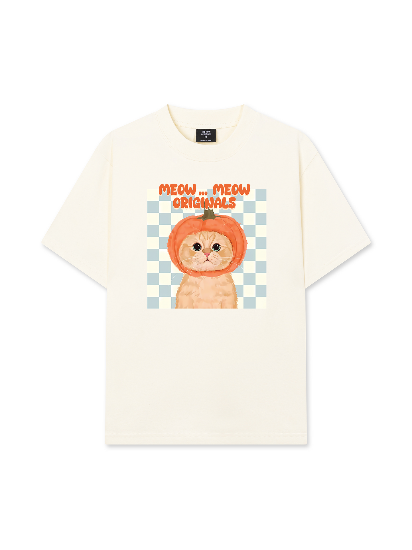 Áo Thun Relaxed Fit Animal Meow Pumpkin