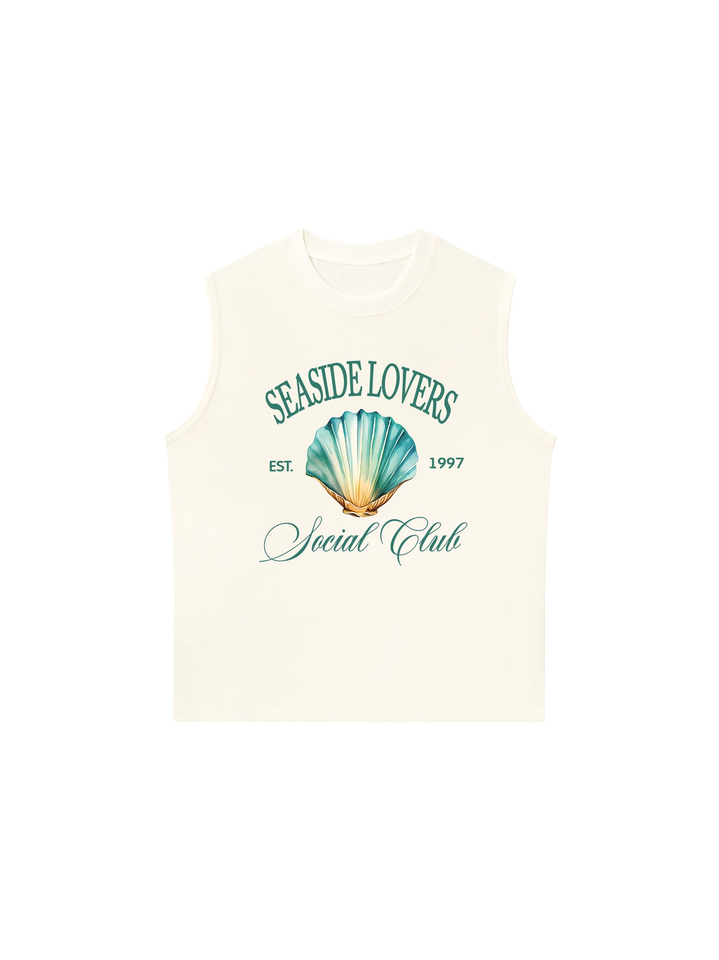 Áo Ba Lỗ Relaxed Fit Ocean Seaside Love Green