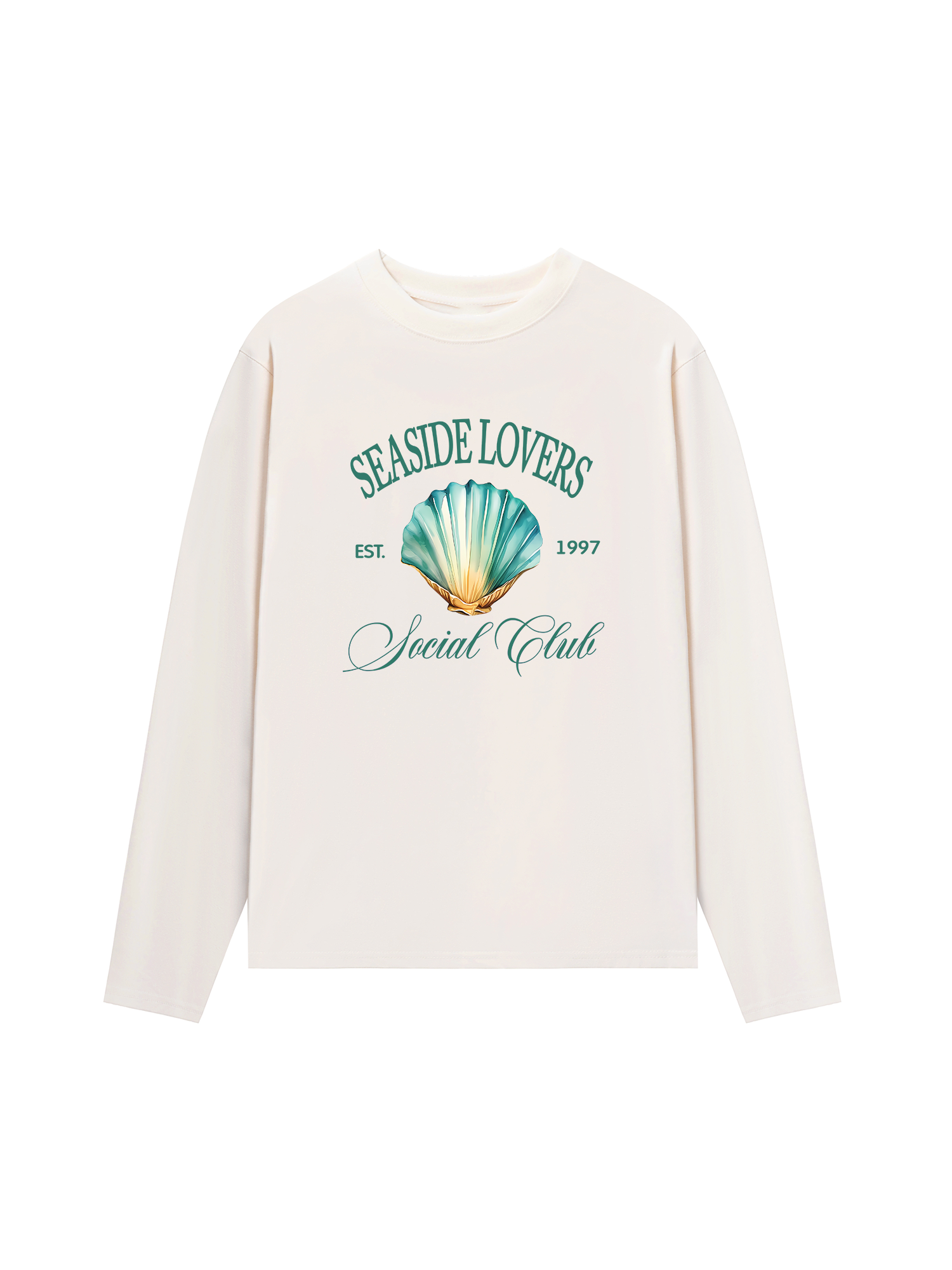 Áo Thun Dài Tay Ocean Seaside Love Green