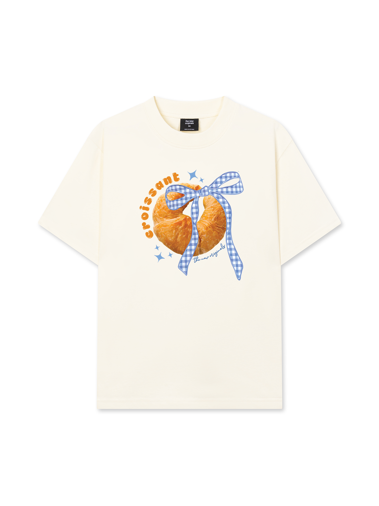 Áo Thun Relaxed Fit Sweet Pastry BLue Plaid Bow