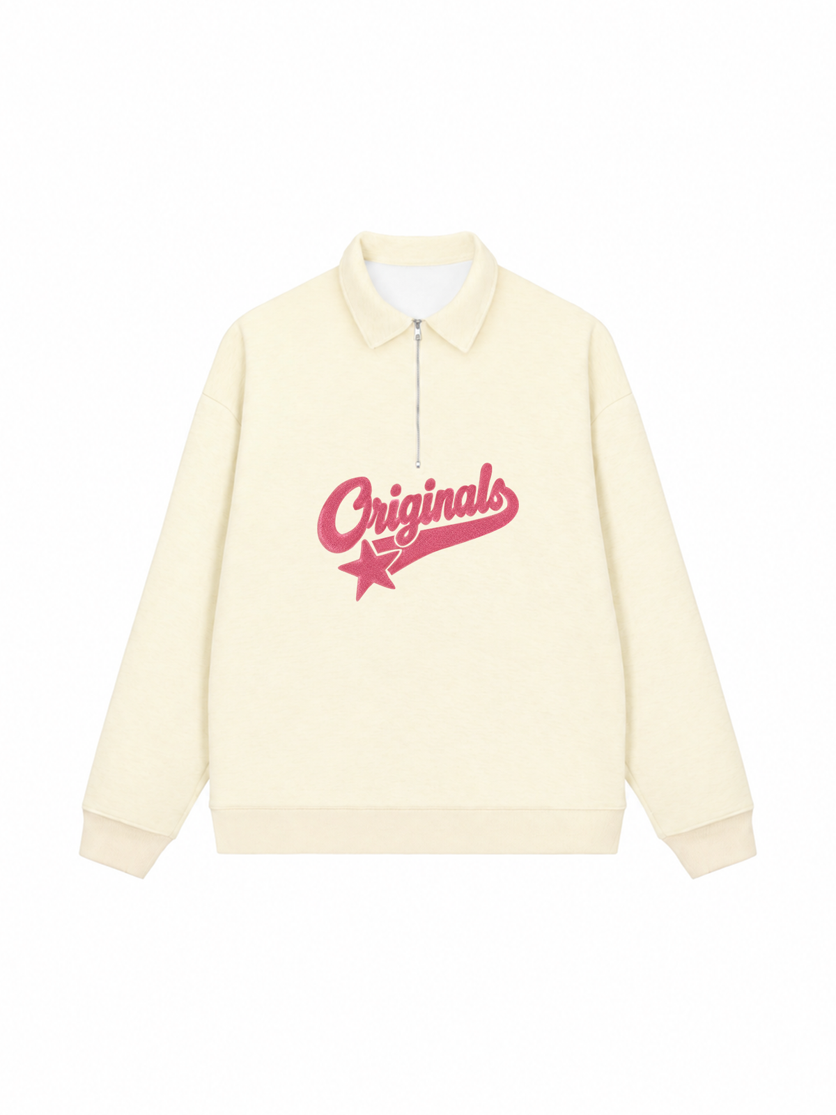 Áo Sweater Polo Nỉ Hai Da Pink Retro Originals Logo