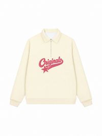 Áo Sweater Polo Nỉ Hai Da Pink Retro Originals Logo