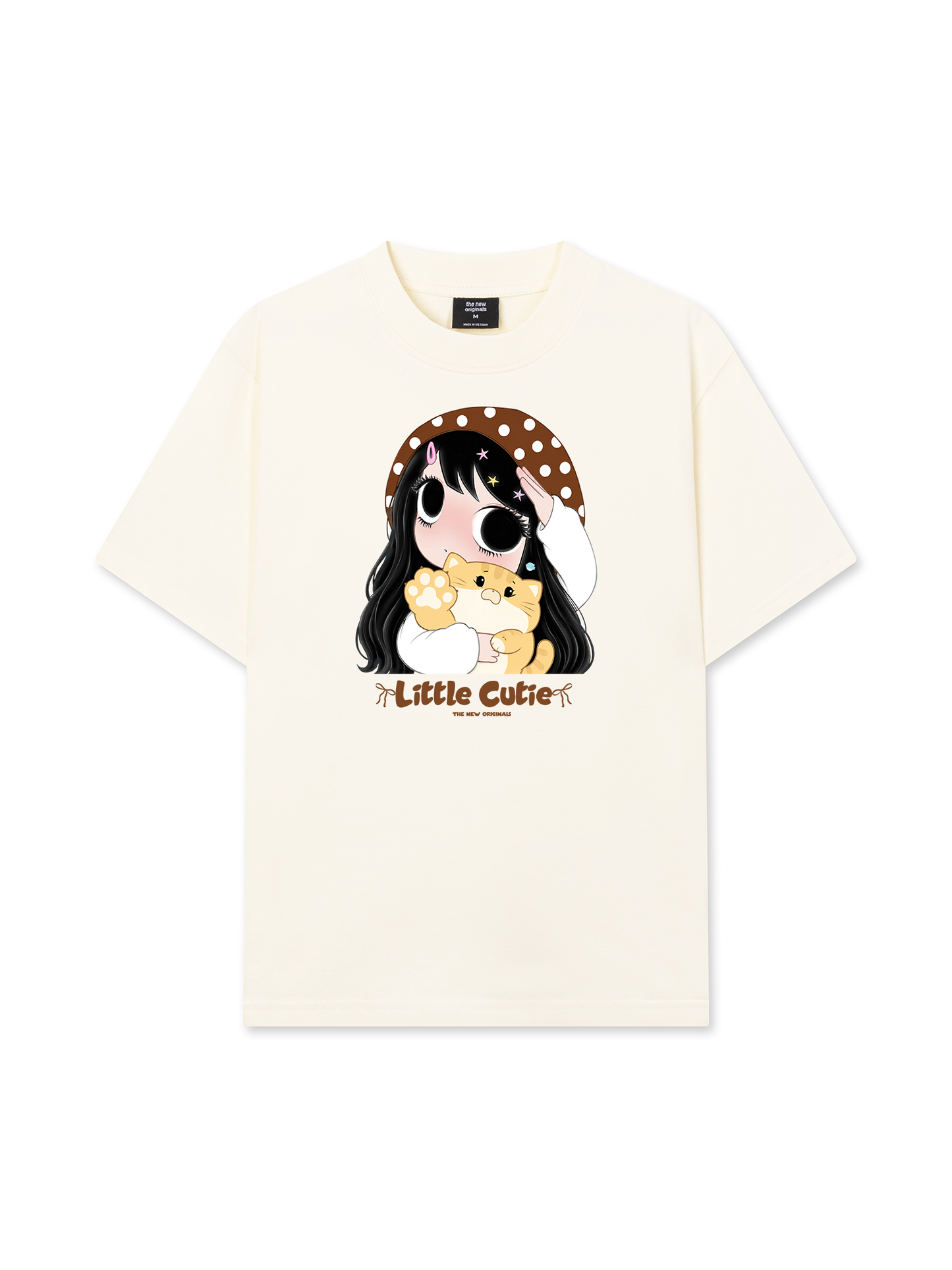 Áo Thun Relaxed Fit Little Girl Brown Dots