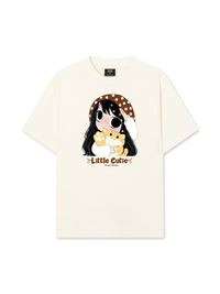 Áo Thun Relaxed Fit Little Girl Brown Dots