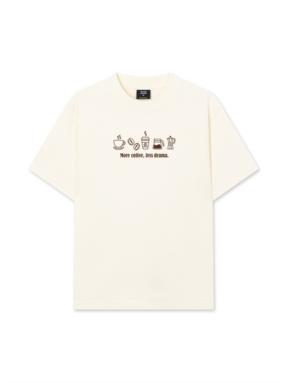Áo Thun Relaxed Fit More Coffee, Less Drama