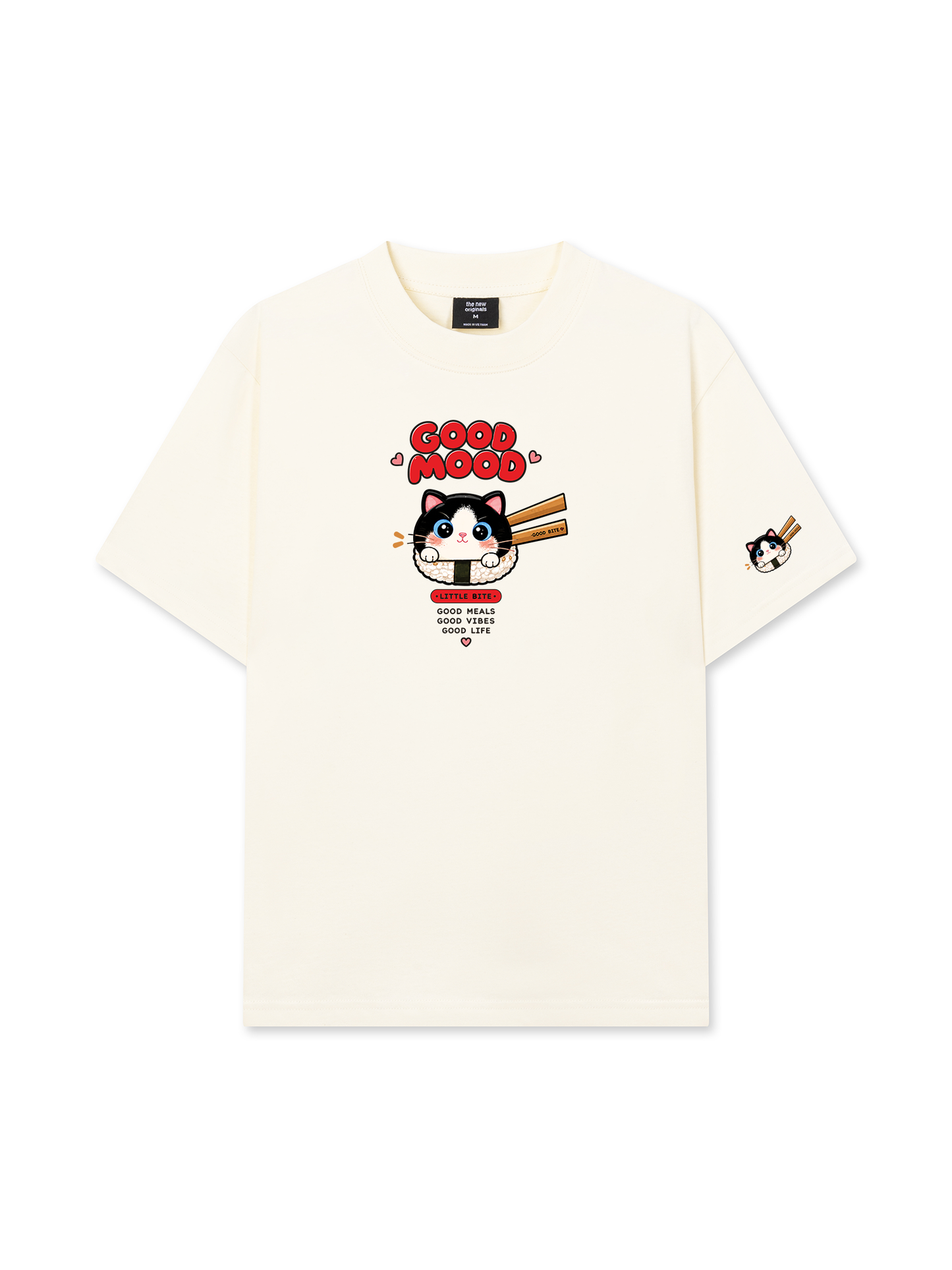 Áo Thun Relaxed Fit Good Mood Sushi Cat