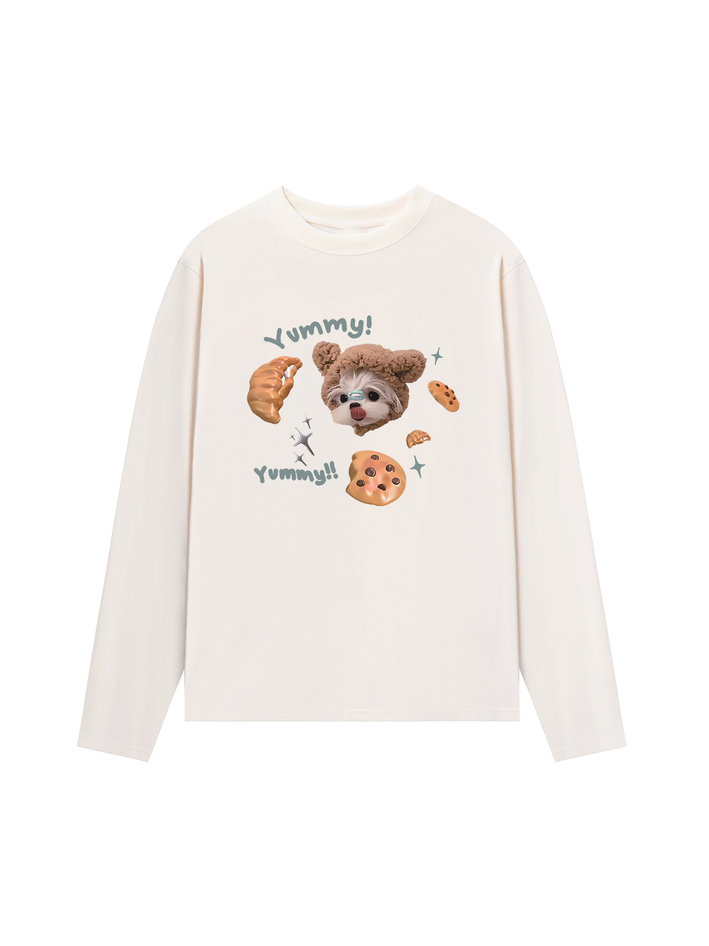 Áo Thun Dài Tay Cute Dog Yummy Cookie