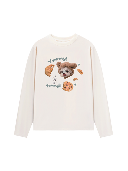 Áo Thun Dài Tay Cute Dog Yummy Cookie