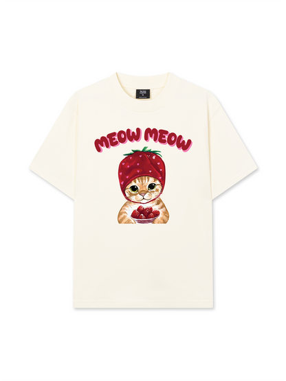 Áo Thun Relaxed Fit Meow Meow Strawberry