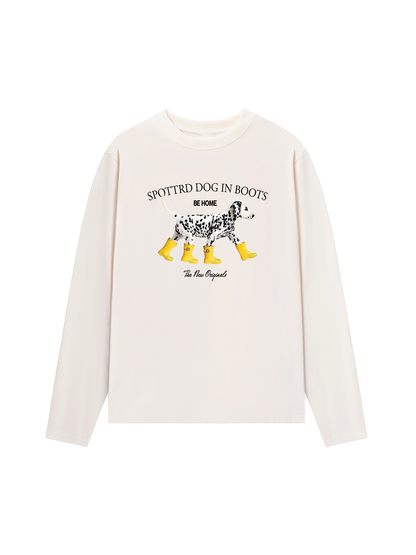 Áo Thun Dài Tay Animal Cute Puppy Yellow Boots