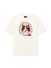 Áo Thun Relaxed Fit Cute Pink Flower Cat