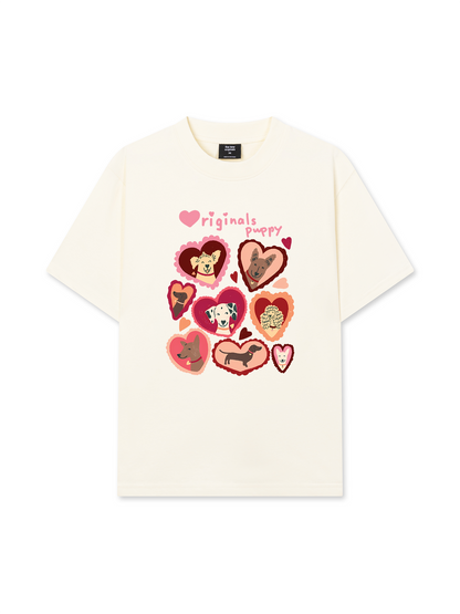 Áo Thun Relaxed Fit Animal Puppy Heart