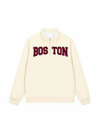 Áo Sweater Polo Nỉ Hai Da Boston Burgundy