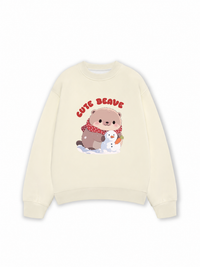 Áo Sweater Nỉ Hai Da Animal Red Cute Beaver