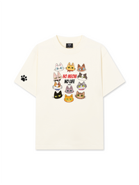 Áo Thun Relaxed Fit Animal Mood No Meow No Life