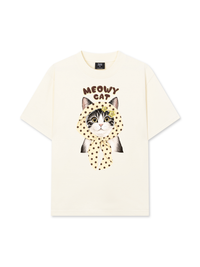 Áo Thun Relaxed Fit  Meowy Cat Cream