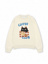 Áo Sweater Nỉ Hai Da Coffee Club Black Cat
