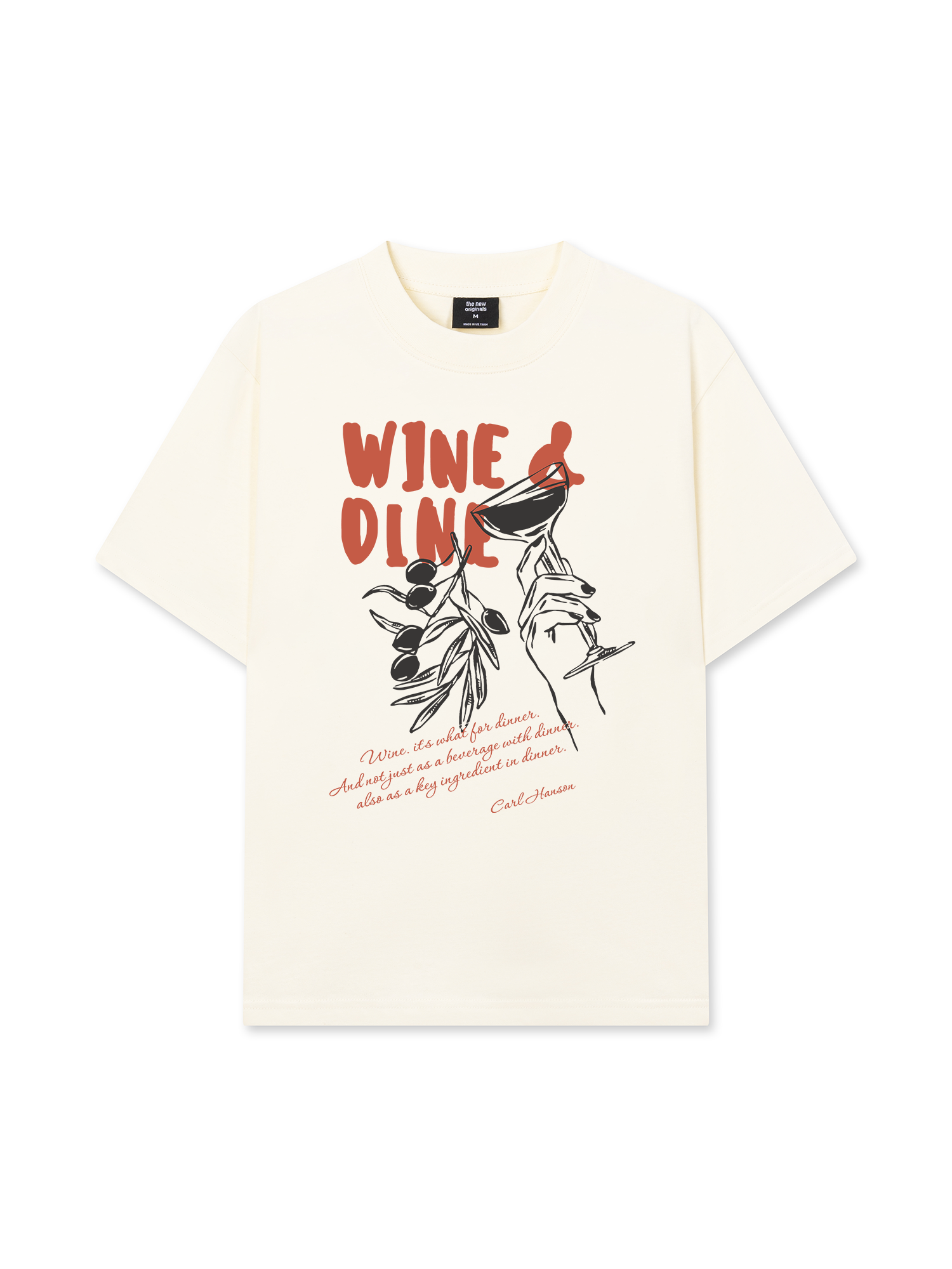 Áo Thun Relaxed Fit WINE & DINE
