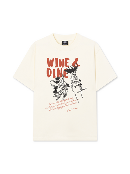 Áo Thun Relaxed Fit WINE & DINE