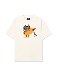 Áo Thun Relaxed Fit Summer Vibes Cat And Duck