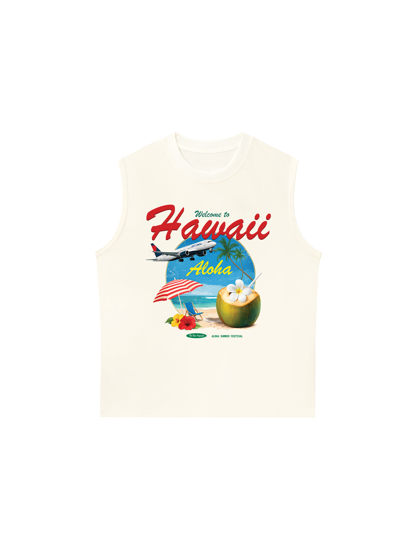 Áo Ba Lỗ Relaxed Fit Welcome  to Hawaii