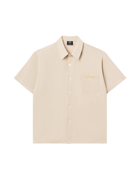 Áo Sơ Mi Kaki Boxy Ngắn Tay Gold Logo