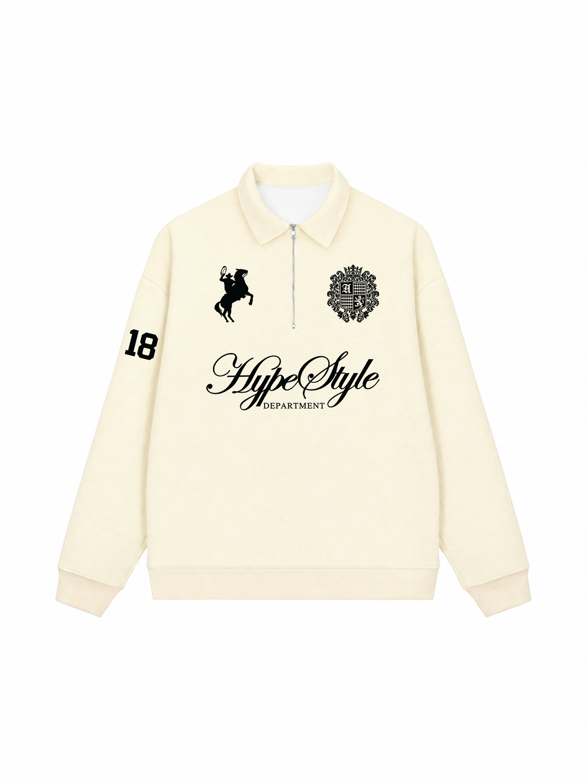 Áo Sweater Polo Nỉ Hai Da Black And White Hype Style