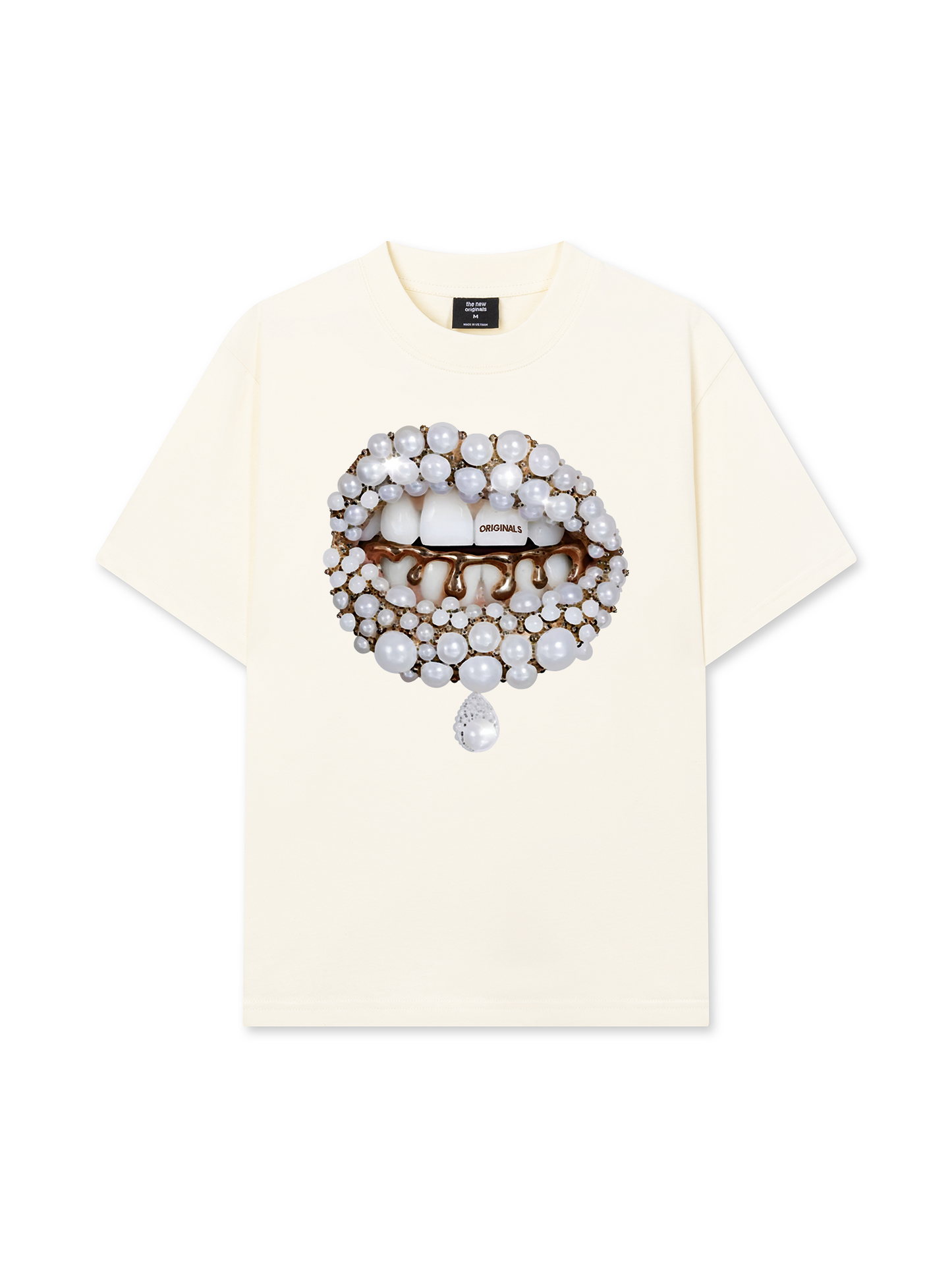 Áo Thun Relaxed Fit Art Pearl Lip Black