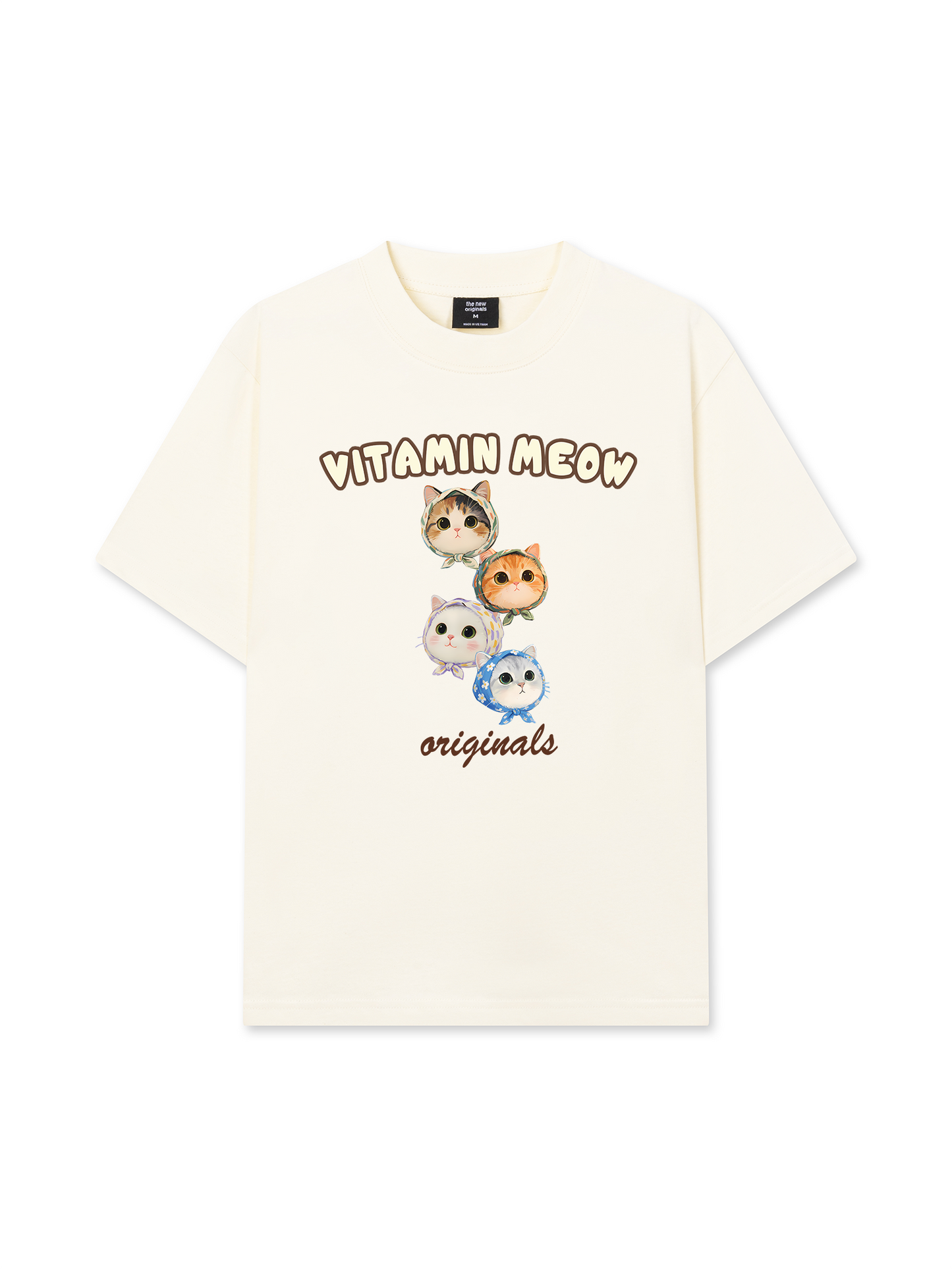 Áo Thun Relaxed Fit Four Cat Vitamin Meow