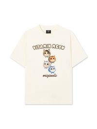 Áo Thun Relaxed Fit Four Cat Vitamin Meow