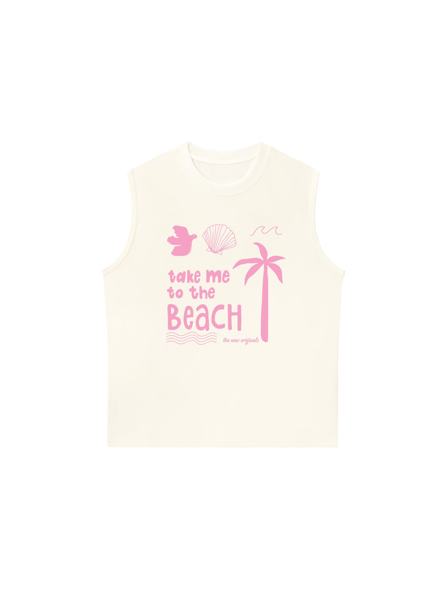 Áo Ba Lỗ Relaxed Fit Take Me To The Beach Pink