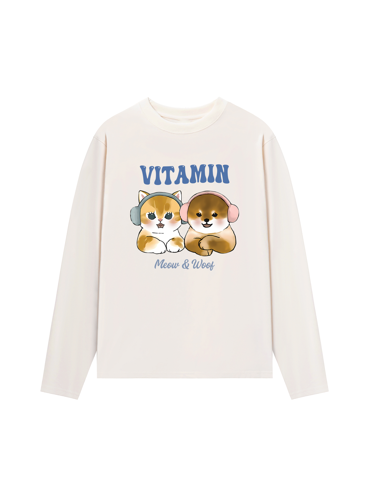 Áo Thun Dài Tay Vitamin Meow And Woof