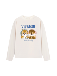 Áo Thun Dài Tay Vitamin Meow And Woof