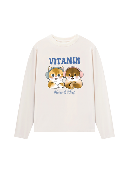 Áo Thun Dài Tay Vitamin Meow And Woof